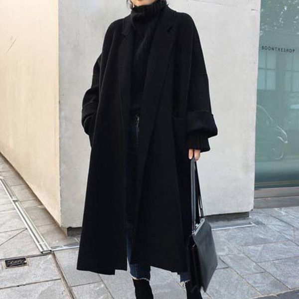 women's wool & blends fashion women autumn long coat warm 2021 winter clothing elegant female plus size thick outwear coats office lady, Black
women's wool & blends fashion women autumn long coat warm 2021 winter clothing elegant female plus size thick outwear coats office lady, Black