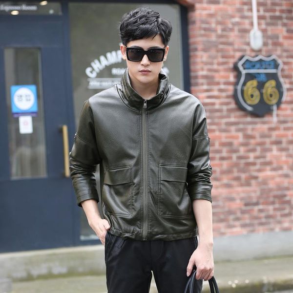 men's jackets 2021 spring autumn pu leather jacket men fashion stand collar loose fit short motorcycle male plus size 3xl casual coats, Black;brown
men's jackets 2021 spring autumn pu leather jacket men fashion stand collar loose fit short motorcycle male plus size 3xl casual coats, Black;brown