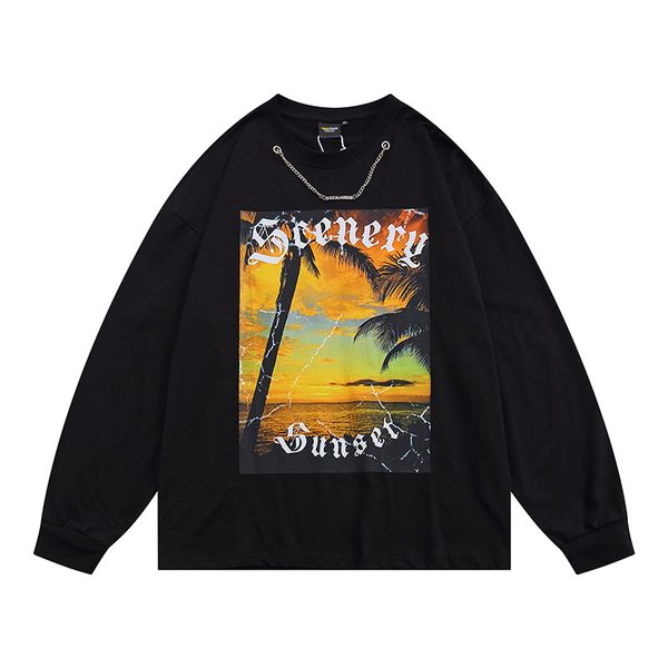 ins high street fashion brand loose long sleeve necklace pullover boys and teenagers hip hop round neck sweater thin long t, Black
ins high street fashion brand loose long sleeve necklace pullover boys and teenagers hip hop round neck sweater thin long t, Black