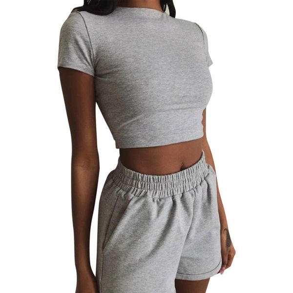 women's tracksuits boozrey 2021 summer pink irregular street hipster casual suit stitching short-sleeved high-waist cropped shorts, Gray
women's tracksuits boozrey 2021 summer pink irregular street hipster casual suit stitching short-sleeved high-waist cropped shorts, Gray