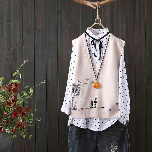 fashion embroidery v-neck knitted sweater vest female literary fan loose sleeveless cartoon pattern women spring 210915, Black;white
fashion embroidery v-neck knitted sweater vest female literary fan loose sleeveless cartoon pattern women spring 210915, Black;white