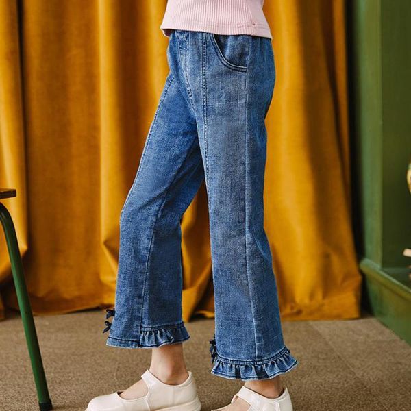 jeans children flare for girls fashion mid elastic waist denim pants with pockets kids daily casual trousers clothing, Blue
jeans children flare for girls fashion mid elastic waist denim pants with pockets kids daily casual trousers clothing, Blue