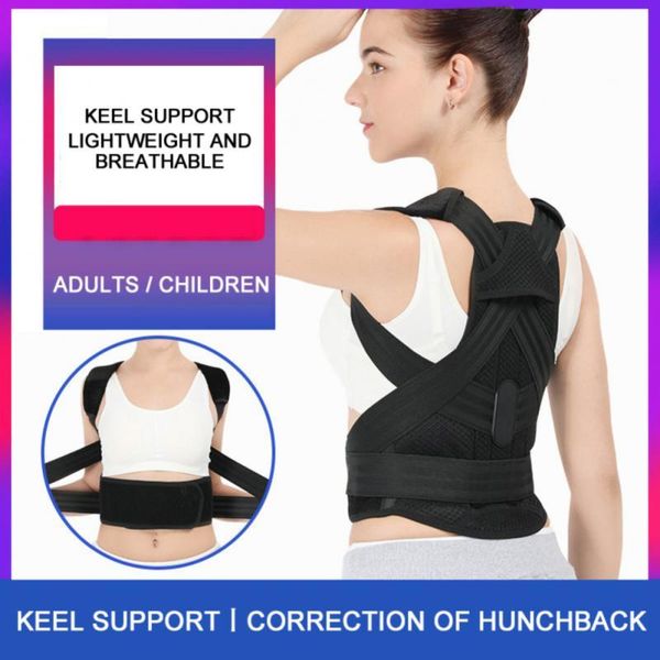 back support posture corrector adjustable students shoulder brace invisible orthosis health postural fixer tape gear, Black;blue
back support posture corrector adjustable students shoulder brace invisible orthosis health postural fixer tape gear, Black;blue