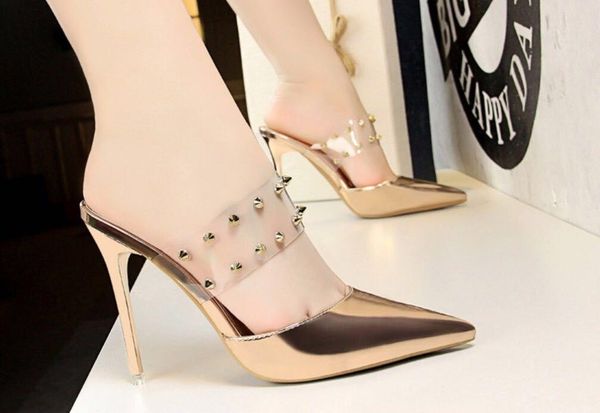 thin heels slippers soft shoes multicolored sandals rivet slipers women slides heeled mules comfort 2021 flat high rome casual b, Black 
thin heels slippers soft shoes multicolored sandals rivet slipers women slides heeled mules comfort 2021 flat high rome casual b, Black