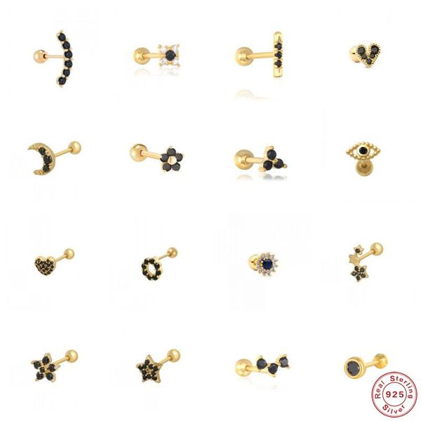 stud aide 925 sterling silver black cz crystal series earrings for women star moon heart flower shape ear studs party jewelry, Golden;silver
stud aide 925 sterling silver black cz crystal series earrings for women star moon heart flower shape ear studs party jewelry, Golden;silver