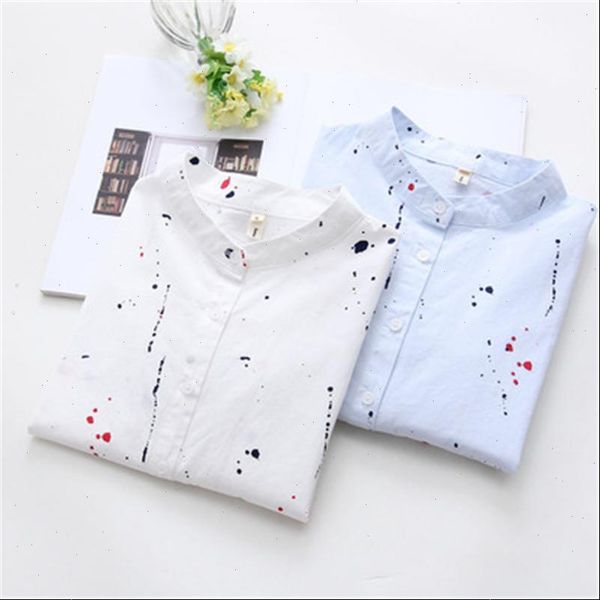 school blouses 2021 women autumn new simple graffiti printed long sleeve shirt women white blue shirt wholesale female
school blouses 2021 women autumn new simple graffiti printed long sleeve shirt women white blue shirt wholesale female