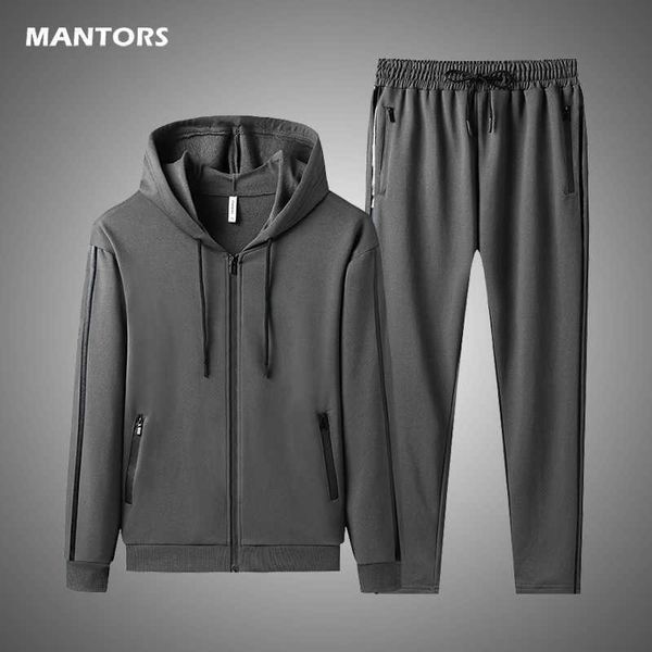 men's set streetwear spring men tracksuit casual hoodies sportswear mens two pieces set clothing jacket+pants sports suit 211006, Gray 
men's set streetwear spring men tracksuit casual hoodies sportswear mens two pieces set clothing jacket+pants sports suit 211006, Gray
