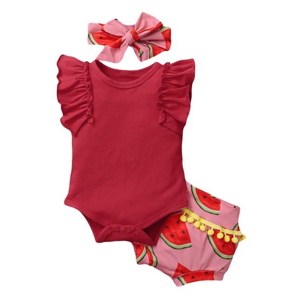 #5 summer newborn baby clothes infant baby girls ruffle romper bodysuit watermelon print tassels shorts outfits girls set, White
#5 summer newborn baby clothes infant baby girls ruffle romper bodysuit watermelon print tassels shorts outfits girls set, White