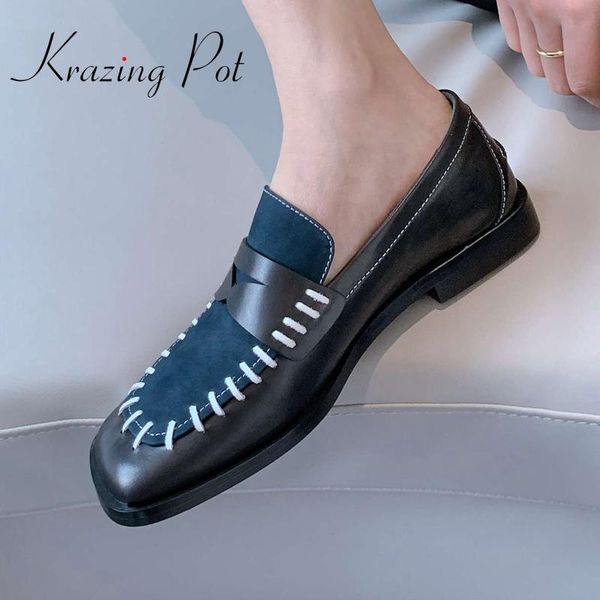 dress shoes krazing pot limited customization genuine leather square toe low heel mixed colors young lady basic women pumps l77, Black
dress shoes krazing pot limited customization genuine leather square toe low heel mixed colors young lady basic women pumps l77, Black