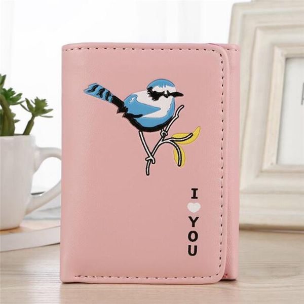 wallets embroidery bird wallet women mini hasp small clutch bag womens and purses female short purse coin card holder, Red;black