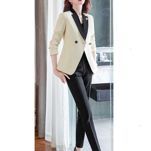 women's two piece pants 2021 high-end women's suit 2-piece formal elegant short jacket long-sleeved + trousers, White
women's two piece pants 2021 high-end women's suit 2-piece formal elegant short jacket long-sleeved + trousers, White
