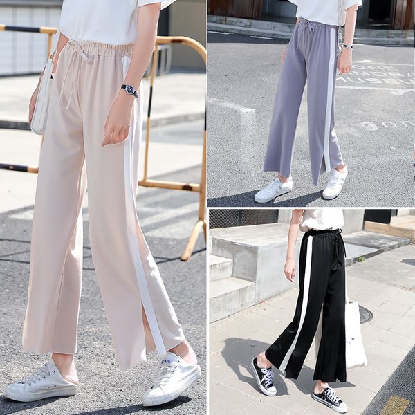 2021 new split wide leg women summer high waist loose drape ankle-length chiffon black straight casual pants lj2329 y12e, Black;white
2021 new split wide leg women summer high waist loose drape ankle-length chiffon black straight casual pants lj2329 y12e, Black;white