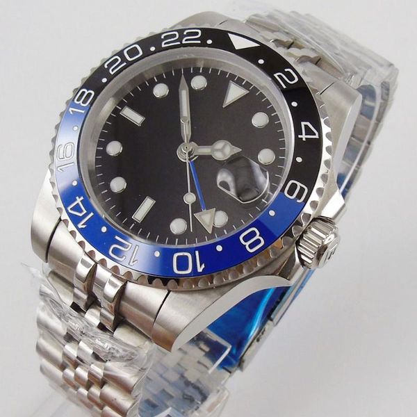 wristwatches 40mm automatic mens watch sapphire glass gmt hand date window sterile dial jubilee mental strap black blue ceramic bezel, Slivery;brown
wristwatches 40mm automatic mens watch sapphire glass gmt hand date window sterile dial jubilee mental strap black blue ceramic bezel, Slivery;brown