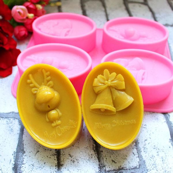 craft tools 2/4 cavity handmade silicone molds for soap 3d christmas deer bell diy making candle form
craft tools 2/4 cavity handmade silicone molds for soap 3d christmas deer bell diy making candle form