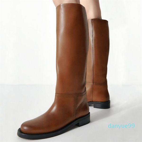 women knee high boots genuine leather wide calf motorcycle shoes woman low heels autumn winter riding size 41 42 43 211105, Black
women knee high boots genuine leather wide calf motorcycle shoes woman low heels autumn winter riding size 41 42 43 211105, Black
