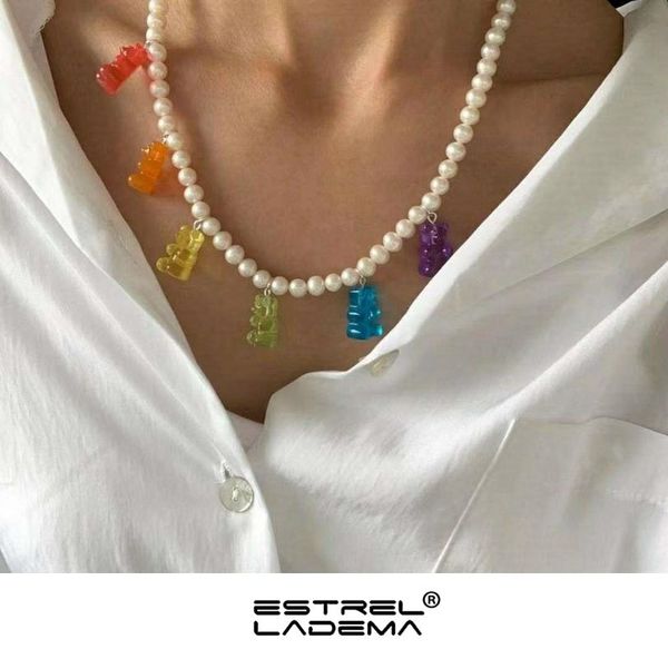 chains korean transparent gummy bear pearl beaded necklace for women girls colorful jelly bears pendant beads choker necklaces jewelry, Silver
chains korean transparent gummy bear pearl beaded necklace for women girls colorful jelly bears pendant beads choker necklaces jewelry, Silver