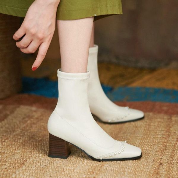 boots sianie tianie 2021 lady office socks booties white chunky high heels stretch women ankle chic with pearls beads, Black
boots sianie tianie 2021 lady office socks booties white chunky high heels stretch women ankle chic with pearls beads, Black