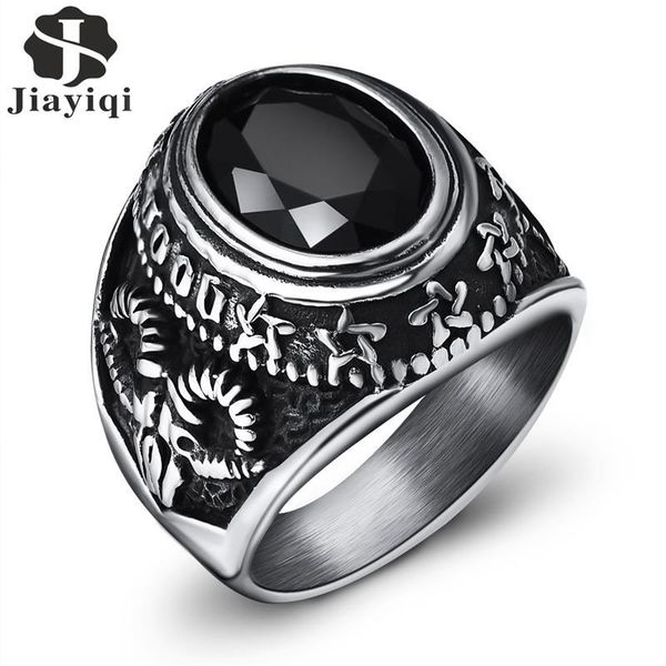 cluster rings jiayiqi punk men's ring gothic black round cz stainless steel hip hop vintage famale male jewelry accessories wholesale, Golden;silver
cluster rings jiayiqi punk men's ring gothic black round cz stainless steel hip hop vintage famale male jewelry accessories wholesale, Golden;silver