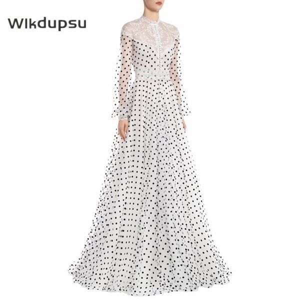 casual dresses french fairy style long maxi dress women polka dot mesh lace elegant fashion runway designer formal wedding ty, Black;gray
casual dresses french fairy style long maxi dress women polka dot mesh lace elegant fashion runway designer formal wedding ty, Black;gray