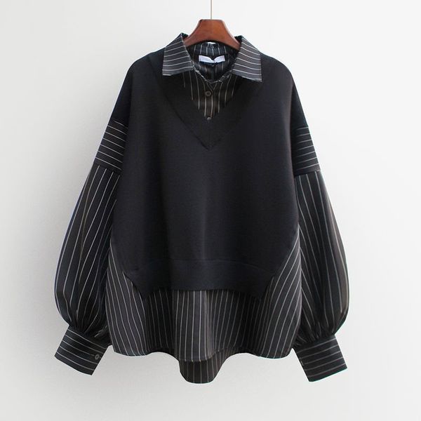 autumn korea fashion women long sleeve loose shirts patchwork fake two piece stripe casual blouses big size m688 42, White
autumn korea fashion women long sleeve loose shirts patchwork fake two piece stripe casual blouses big size m688 42, White