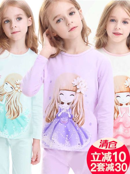 set pure children's clothes trousers autumn winter cotton pajamas baby underwear girls' home, Blue;red
set pure children's clothes trousers autumn winter cotton pajamas baby underwear girls' home, Blue;red