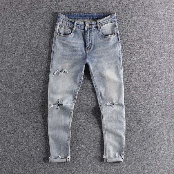 2021 trend light blue hole youth cropped trousers original single men's jeans foreign trade for promotion 9qz4, White;black
2021 trend light blue hole youth cropped trousers original single men's jeans foreign trade for promotion 9qz4, White;black