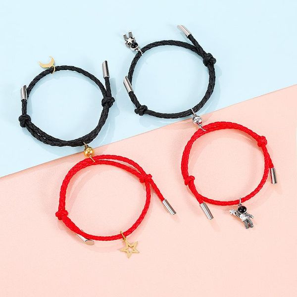 gift rainbow astronaut star moon bracelet charm adjustable size lovers bracelet red string jewelry 2pcs/set, Golden;silver
gift rainbow astronaut star moon bracelet charm adjustable size lovers bracelet red string jewelry 2pcs/set, Golden;silver