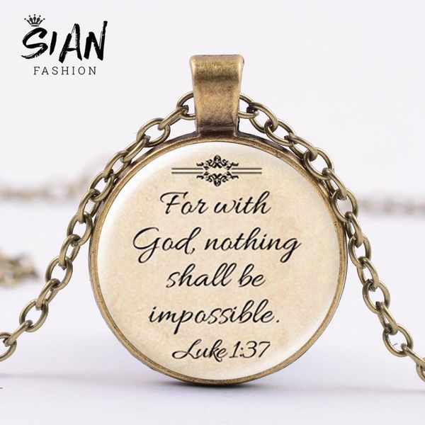 pendant necklaces sian bible verses necklace for with god nothing shall be impossible bronze plated scripture quote jewelry christian gift, Silver
pendant necklaces sian bible verses necklace for with god nothing shall be impossible bronze plated scripture quote jewelry christian gift, Silver