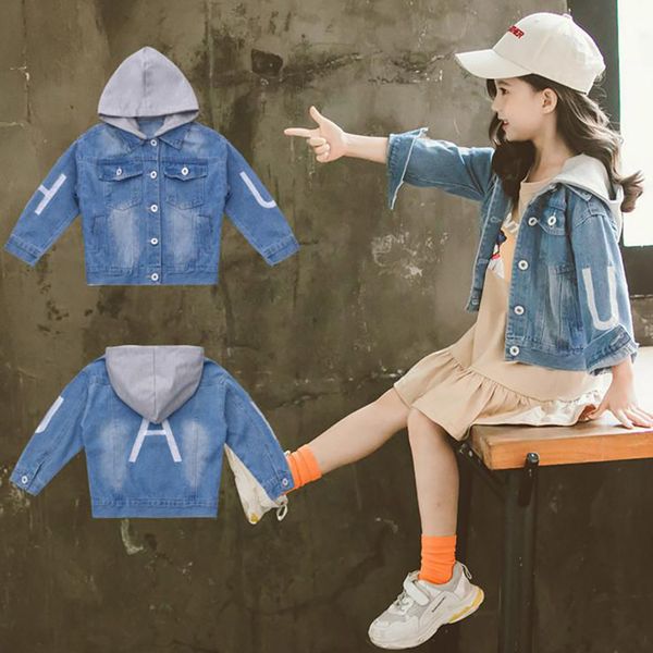 childrens' autumn new coat for girls children's hooded letters denim jacket children outerwear teens clothes, Blue;gray
childrens' autumn new coat for girls children's hooded letters denim jacket children outerwear teens clothes, Blue;gray