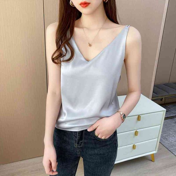 summer real girl small womens cami suspender v-neck outer wear sleeveless vest silk satin inner base coat, White
summer real girl small womens cami suspender v-neck outer wear sleeveless vest silk satin inner base coat, White