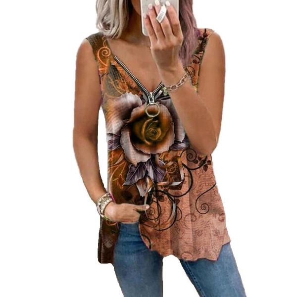 women's blouses & shirts 5xl oversized summer tank beach casual sleeveless v-neck zipper loose flower print shirt plus size women 2021, White
women's blouses & shirts 5xl oversized summer tank beach casual sleeveless v-neck zipper loose flower print shirt plus size women 2021, White