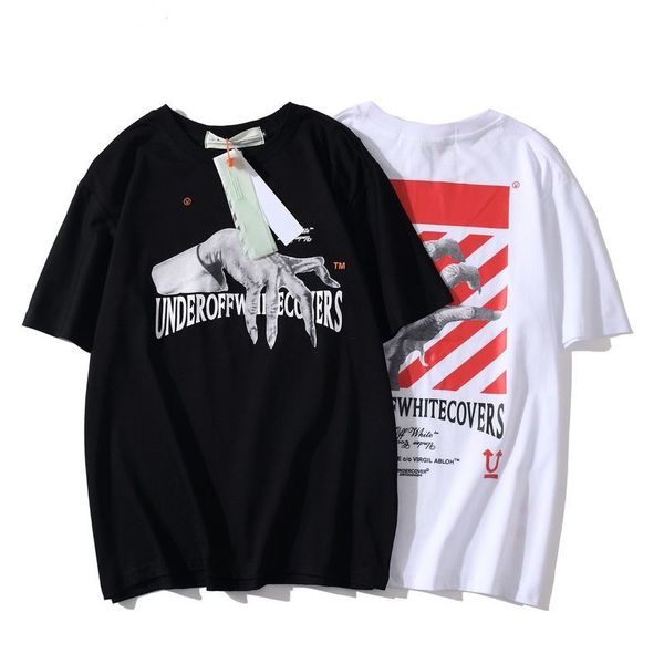 style brand chao ghost hand twill print short sleeve t-shirt summer tee, White;black
style brand chao ghost hand twill print short sleeve t-shirt summer tee, White;black