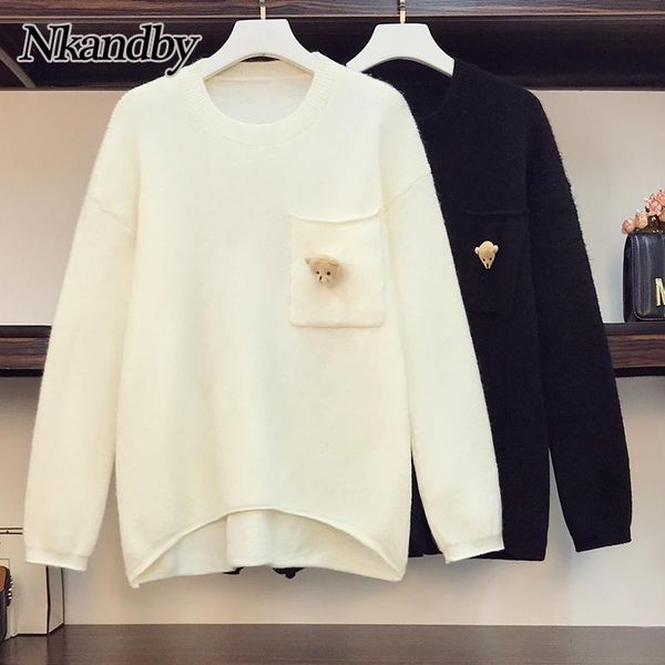 plus size t-shirt nkandby knitted sweaters women loose lazy style o-neck jumpers 2021 fall winter korean minimalist oversize, Black
plus size t-shirt nkandby knitted sweaters women loose lazy style o-neck jumpers 2021 fall winter korean minimalist oversize, Black