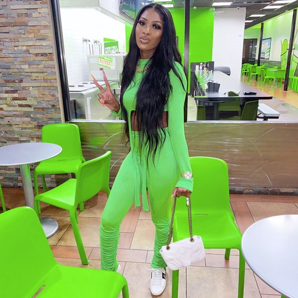 neon green ribbed knitted stacked leggings sports 2 piece set women pants and crop tracksuit c16-dc45, White
neon green ribbed knitted stacked leggings sports 2 piece set women pants and crop tracksuit c16-dc45, White