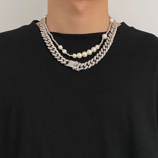 carmen / chaopai hip hop street cuba chain full of diamond thick wu yifan men's ins net red rap necklace fashion, Silver
carmen / chaopai hip hop street cuba chain full of diamond thick wu yifan men's ins net red rap necklace fashion, Silver