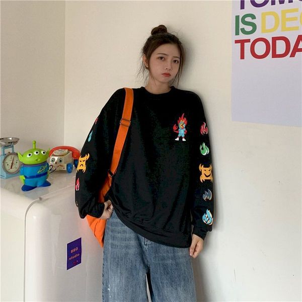 female cotton jersey harajuku in casual loose wind sweater dress autumn 2021 new thin section korean student all-match 1gfz, Black
female cotton jersey harajuku in casual loose wind sweater dress autumn 2021 new thin section korean student all-match 1gfz, Black