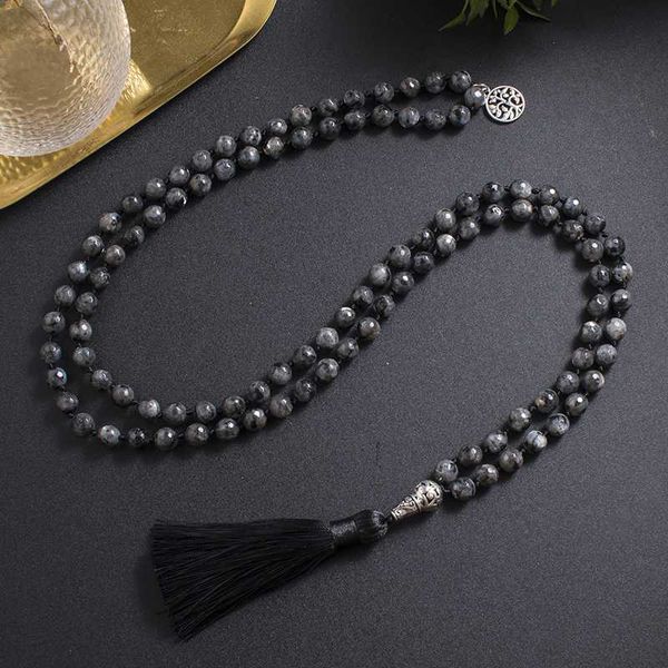 pendant necklaces 8mm faceted black labradorite beads knotted mala necklace meditation yoga spirit jewelry 108 japamala men's and women, Silver
pendant necklaces 8mm faceted black labradorite beads knotted mala necklace meditation yoga spirit jewelry 108 japamala men's and women, Silver