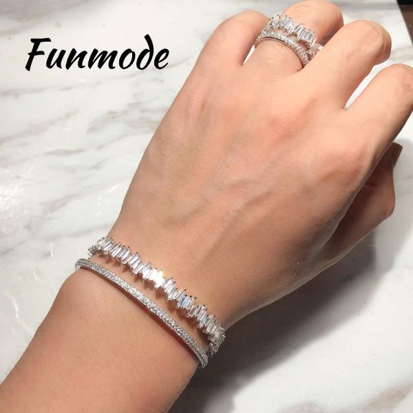 earrings & necklace funmode super luxury design thin baguette t ring and bracelets for women fashion jewelry finger accessories anel f005k, Silver
earrings & necklace funmode super luxury design thin baguette t ring and bracelets for women fashion jewelry finger accessories anel f005k, Silver