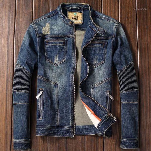 men's jackets motorcycle biker denim jacket stand collar zipper retro slim fit young man jeans coat spring autumn m-3xl, Black;brown
men's jackets motorcycle biker denim jacket stand collar zipper retro slim fit young man jeans coat spring autumn m-3xl, Black;brown
