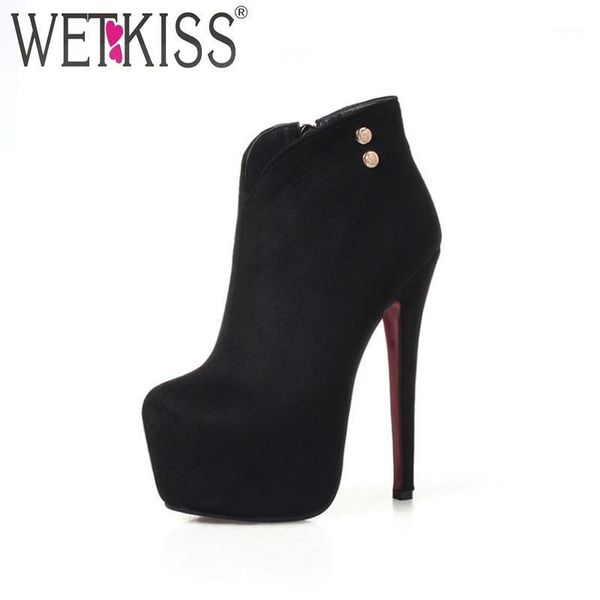 boots wetkiss 2021 arrival side zipper winter european ankle super high heel platform women shoes female footwear1, Black
boots wetkiss 2021 arrival side zipper winter european ankle super high heel platform women shoes female footwear1, Black