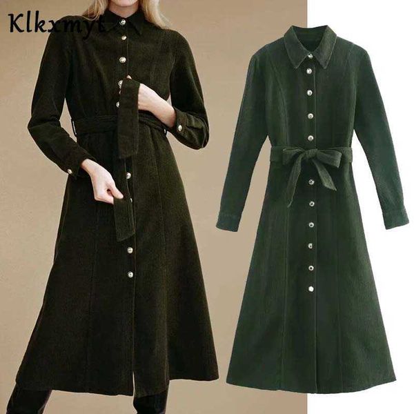 klkxmyt za women fashion corduroy with belt midi shirt dress vintage long sleeve button-up female dresses vestidos mujer 210527, Black;gray
klkxmyt za women fashion corduroy with belt midi shirt dress vintage long sleeve button-up female dresses vestidos mujer 210527, Black;gray