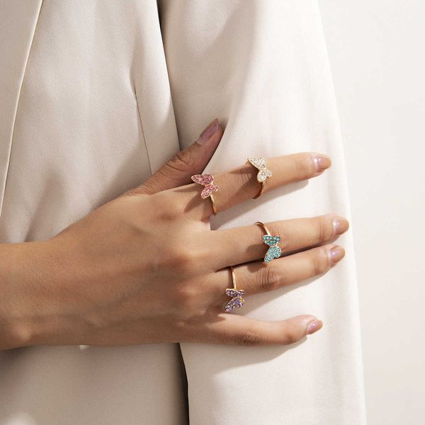 creative fashion new butterfly ring femininity micro set diamond versatile hand jewelry, Silver
creative fashion new butterfly ring femininity micro set diamond versatile hand jewelry, Silver