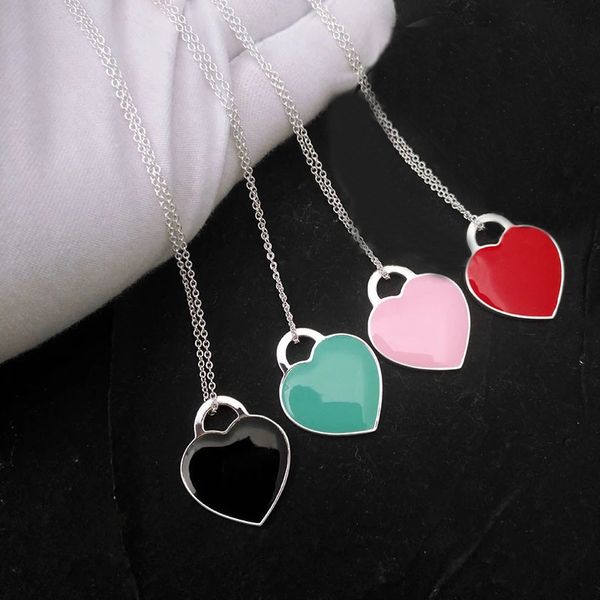 2022 brand original jewelry designer enamel love pendant women's fashion simple high-end necklace, Silver
2022 brand original jewelry designer enamel love pendant women's fashion simple high-end necklace, Silver