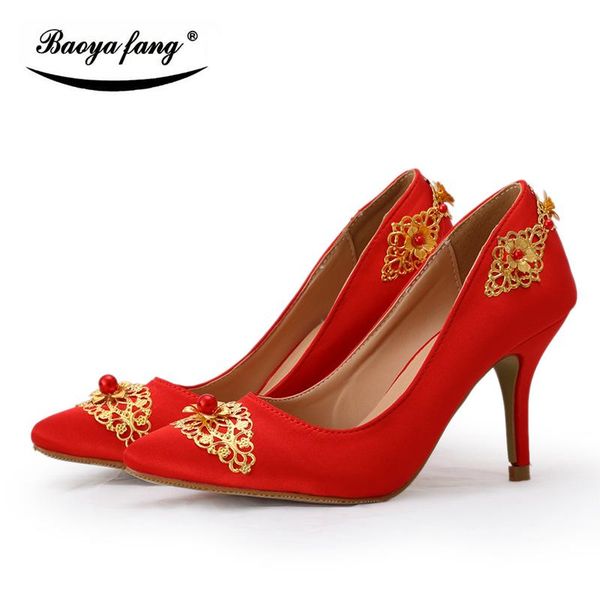 dress shoes baoyafang china traditional red wedding bride 8cm med heel women pointed toe ladies party, Black
dress shoes baoyafang china traditional red wedding bride 8cm med heel women pointed toe ladies party, Black