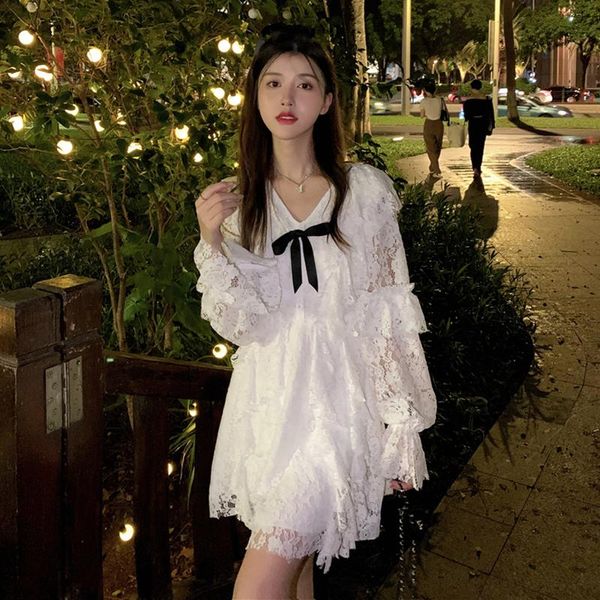 casual dresses sweet style a-line bow solid white lace princess dress early autumn arrival for women aesthetic clothes korean, Black;gray
casual dresses sweet style a-line bow solid white lace princess dress early autumn arrival for women aesthetic clothes korean, Black;gray