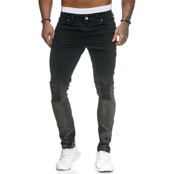 men's pants brand ripped skinny jeans stretch pocket frayed hole slim fit long solid trousers fashion 2021, Black
men's pants brand ripped skinny jeans stretch pocket frayed hole slim fit long solid trousers fashion 2021, Black