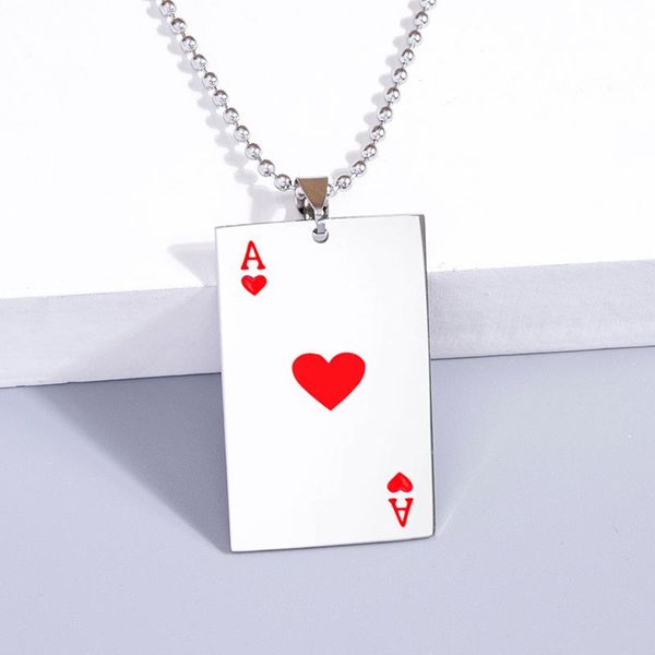 pendant necklaces hip hop stainless steel poker men necklace silver color playing card ace of hearts metal beads chain
pendant necklaces hip hop stainless steel poker men necklace silver color playing card ace of hearts metal beads chain
