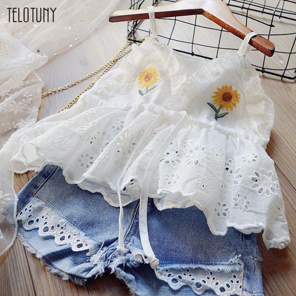 clothing sets toddler baby kids girls suspenders lace sunflower denim shorts outfits, White
clothing sets toddler baby kids girls suspenders lace sunflower denim shorts outfits, White