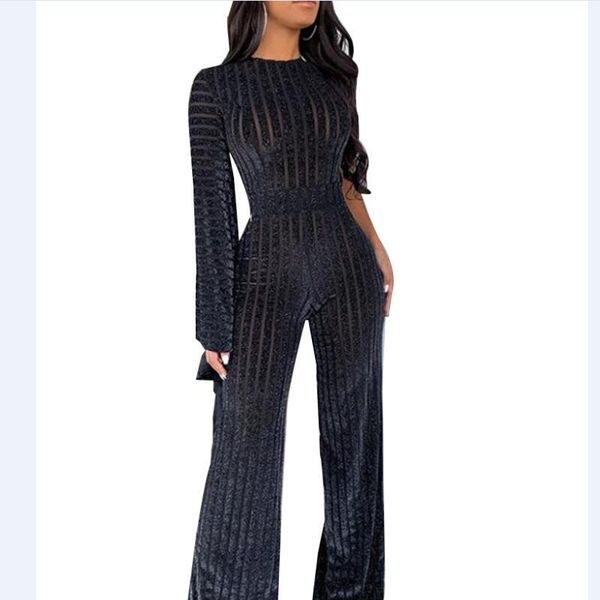 women's jumpsuits & rompers 2021 high waist wide leg pants fashion office lady temperament overall solid color autumn ddf0712, Black;white
women's jumpsuits & rompers 2021 high waist wide leg pants fashion office lady temperament overall solid color autumn ddf0712, Black;white