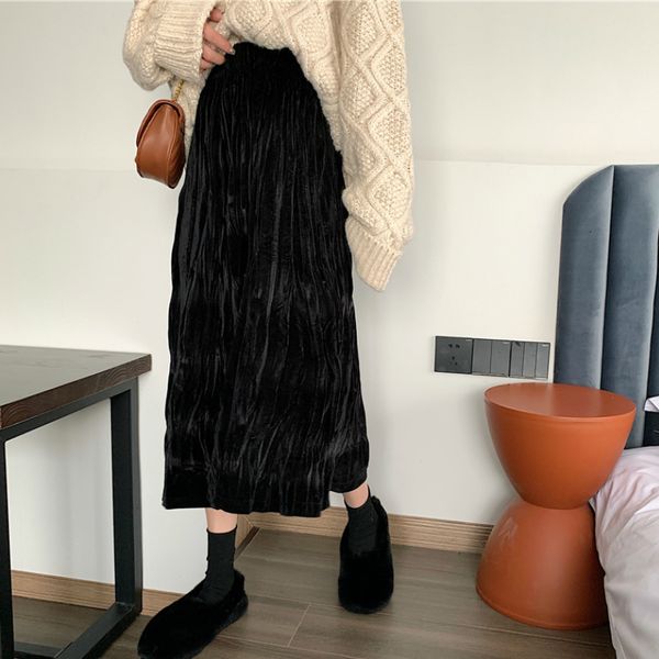 retro pleated black mid-length autumn and winter 2021 new high waist slimming a- shaped full skirt fashion n6e9
retro pleated black mid-length autumn and winter 2021 new high waist slimming a- shaped full skirt fashion n6e9